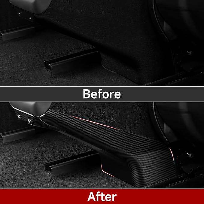 Car Rear Anti Kick Cover Protector Trim Carbon Color ABS Decal Sticker for Tesla Model 3 Highland 2024 2025 2026 / Model Y Juniper 2025 2026 Interior Accessories