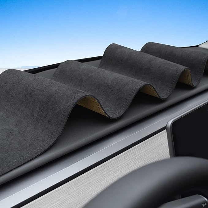 MASHA Dashboard Cover for Tesla Model 3/Y, Flannel Dashboard Pad Dash Mat Compatible with Tesla Model Y Model 3 2017-2021 2022 2023 Dashboard Decorative Interior Auto Accessories