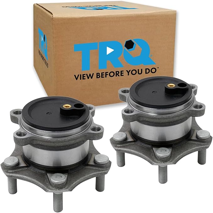 TRQ 2 Piece Rear Wheel Bearing & Hub Assembly Set with ABS Sensor Compatible with 2014-2018 Mazda 3