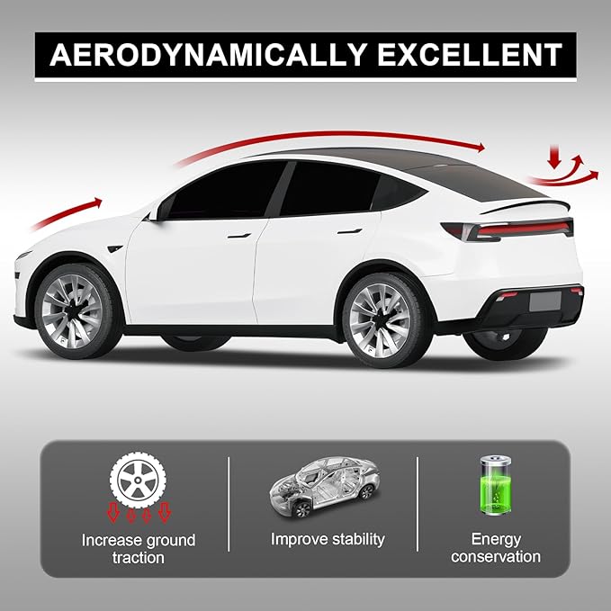 Spoiler Fit for Tesla Model Y Juniper 2025 2026, Upgrade ABS Material Rear Spoiler Wing OEM Rear Trunk Lip, Model Y Juniper Accessories, Glossy Carbon Fiber