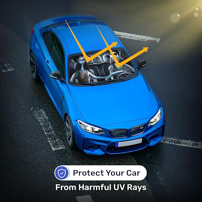 Horror Windshield Sun Shade for Car SUV Truck (55x30 Inches), Front Window Visor for Windows, Protector Blocks UV