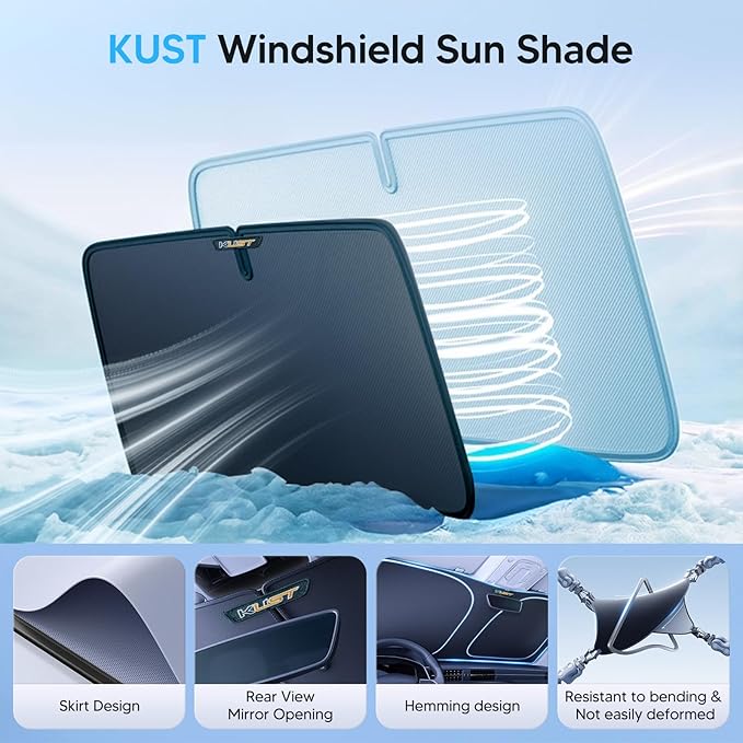 KUST Windshield Sun Shade for 2013-2016 2017 2018 Nissan Altima Sedan Custom Fit Sunshade Accessories Foldable Sun Visor Protector Block UV Rays