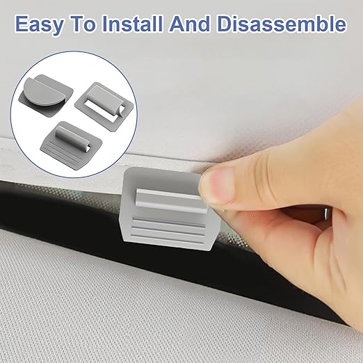 16 Pcs Sunshade Clips, Roof Sunshade Insert Clips Compatible with Model 3/Y/S/X, Sun Roof Shade Fasteners for Sunshade Installation and Stability (Grey)