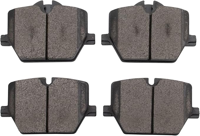 TRQ Rear Ceramic Brake Pad Set Includes Contact Point Grease Compatible with 19-25 BMW 330i 330i xDrive with Blue Painted Calipers 20-25 Toyota GR Supra with Red or Blue Painted Calipers