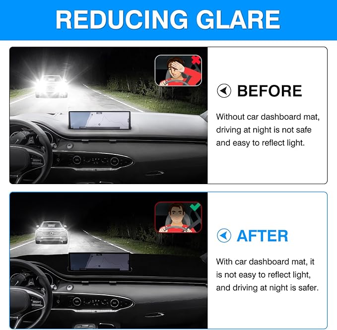 Autorder Dashboard Cover Mat for 2022-2025 Genesis GV70 Accessories Dash Cover Upgrade Velvet Dash Mat Sunshade Glare UV Rays Protector
