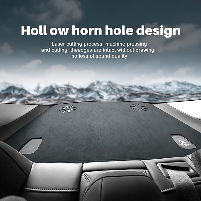 for Tesla Model 3 2024 Dashboard Cover Flannel Nonslip Car Dash Board Mat Decorative Cushion Light-Proof Pad Sunshade No-Glare Interior Auto Accessories (Rear Windshield Mats)