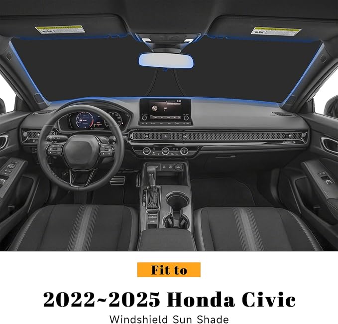 Car Windshield Sun Shade for Honda 2022-2025 2026 Civic Accessories (OEM Design) Reflective Foldable Heat Insulation Sunshade for Ultimate Protection