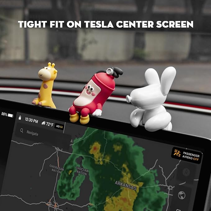 3PCS for Tesla Model Y 2026 Dog Mode Mini Screen Decoration Ornament Funny Decors Compatible with 2017-2026 Tesla Modle 3 and New Modle Y Juniper Accessories