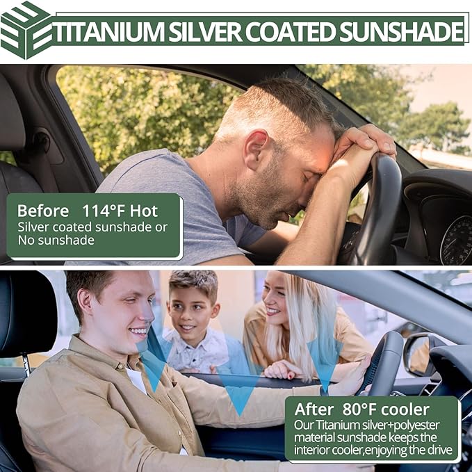 EYPINS Front Windshield Sunshade for Tesla Model Y Model 3 2016-2025 Accessories- Full-Cover Sun UV Protection Sunshade Car Accessory