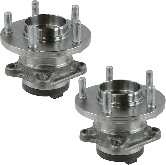 TRQ Rear Driver and Passenger Side Wheel Bearing and Hub Assembly Set 2 Piece Compatible with 2007-2015 Mazda CX-9 Front Wheel Drive