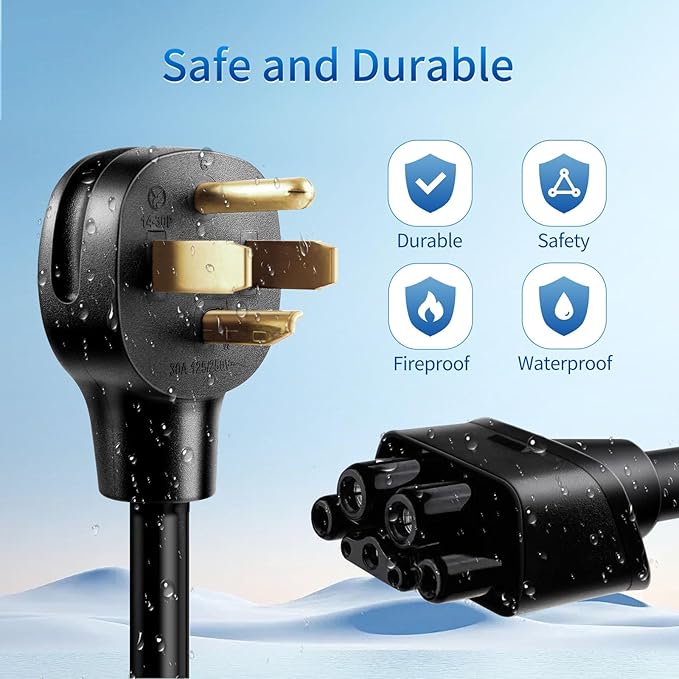NEMA 14-30 Adapter for Tesla Gen 2 Mobile Connector, 240V 24A Dryer Outlet Charger Adapter, Heavy-Duty Level 2 EV Charging for Tesla Model 3, S, X, Y - Safe and Durable (14-30P)