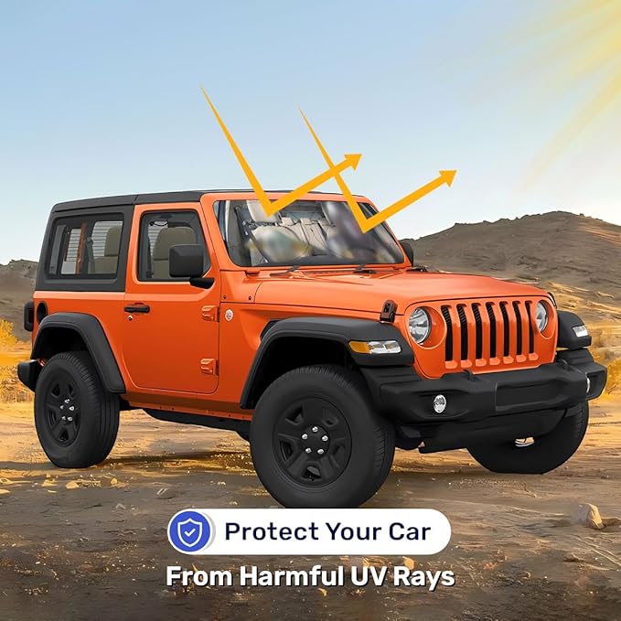 Horror J Windshield Sun Shade for Car SUV Truck (53x17 Inches), Automobile Sunshade, Protector Blocks UV, Christmas Car Decor