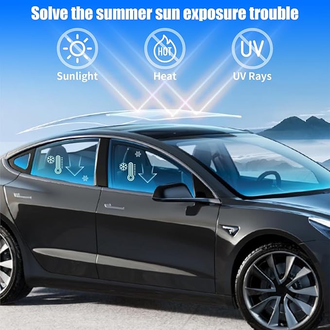 Roof Sunshade, Windshield Sunshade,Rear Windshield Sunshades,Glass Sunroof Shade UV Sun Blocking Heat Shade Comptatible with Tesla Model X (Windshield Sunshade 2022-2026)