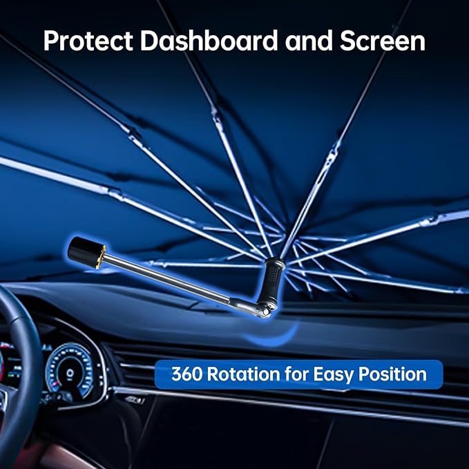 Windshield Sun Shade Umbrella for Nissan Murano 2015-2025, Foldable Car Sunshade for Front Window, Highly Reflective Auto Sun Shield Visor for UV Protection, Keep Car Cool Accessories