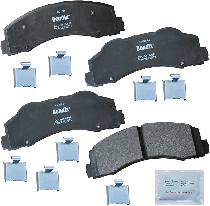 Bendix Priority1 CFC1770 Ceramic Front Brake Pads for Ford Expedition 2017-2010, F-150 2017-2010, Lobo 2020-2009, Lincoln Mark LT 2014-2010, Navigator 2017-2010