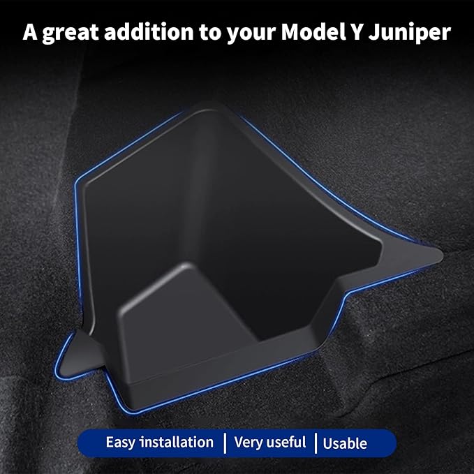 Tesla Model Y Juniper Rear Trunk Storage Bins 2025 2026 Tesla Model Y Juniper Trunk Organizer Storage Box with Cover TPE Tesla Model Y Juniper Accessories