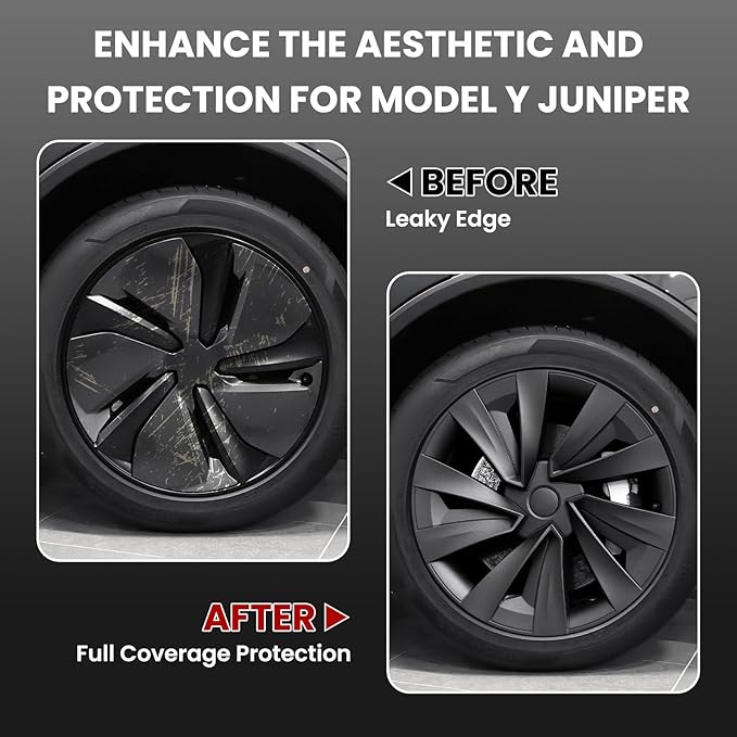 Model Y Wheel Covers 19 inch Juniper Crossflow 2025 2026,19" Swirl Style Matte Black Wheel Hubcaps Compatible with Tesla Model Y Accessories 2025 2026(Refreshed Juniper Only 4PCS)
