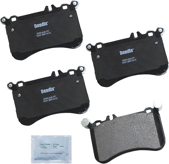 Bendix Priority1 CFM1634 Semi-Metallic Front Brake Pads for Select Models Mercedes-Benz CLA45 AMG, CLS500, CLS550, E550, GLA45 SLC43 SLK55 AMG