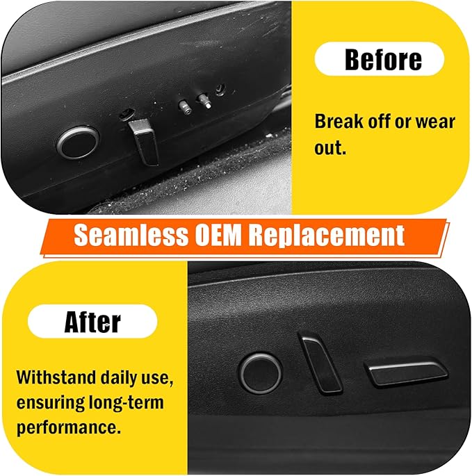 Compatible with Tesla Power Seat Control Switch with Button Cover Model 3 Model Y 2021-2024, Front Right Passenger Side Seat Controller Backrest Cushion Adjuster Switch for Tesla Accessories