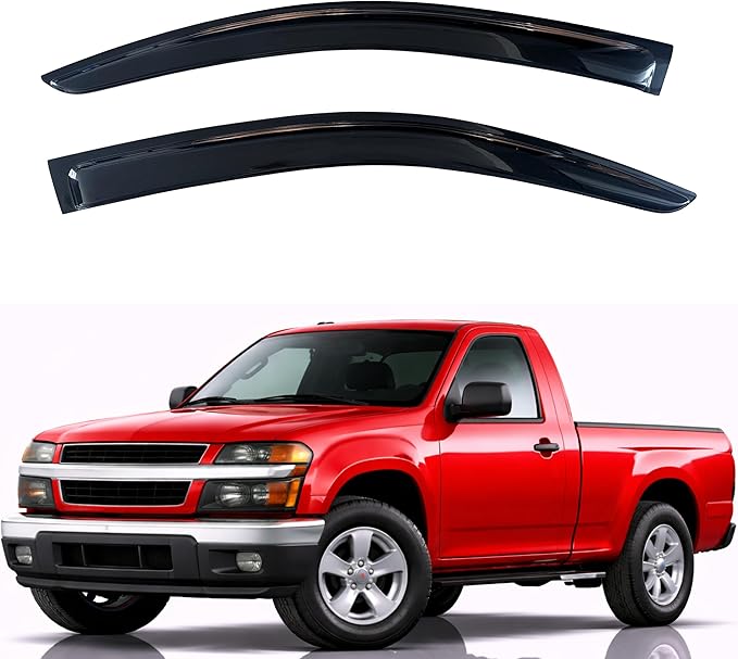 KPY Rain Guards Fit for 2004-2012 Chevrolet/Chevy Colorado Standard Cab, Out-Channel Window Visors Vent Wind Deflectors 2PC, Truck Accessories for 2004-2012 GMC Canyon Standard Cab (Single Cab Only)