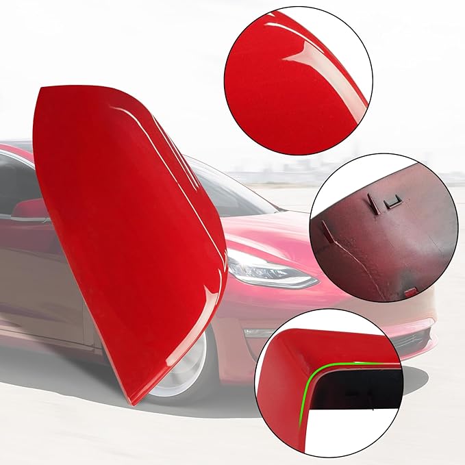 Jaronx Compatible with Tesla Model 3 Side Mirror Cover Replacement 2017 2018 2019 2020 2021 2022 2023 2024 2025, Passenger Side Rear View Mirror Covers Caps for Model 3 Accessories(Red)