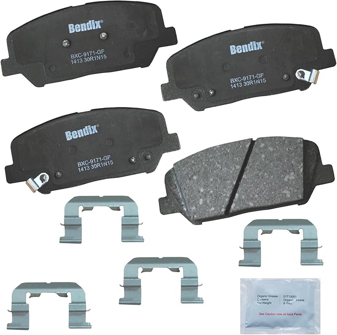 Bendix Priority1 CFC1413 Ceramic Front Brake Pads for Hyundai Genesis Coupe 2016-2010, Veloster 2016, Kia Optima 2015-2011
