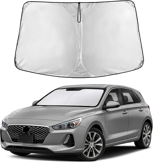 EcoNour Windshield Sun Shade for Hyundai Elantra 2017–2020 | Front Window Sunshade | Foldable Car Sun Protector | Blocks UV Rays & Keeps Interior Cooler