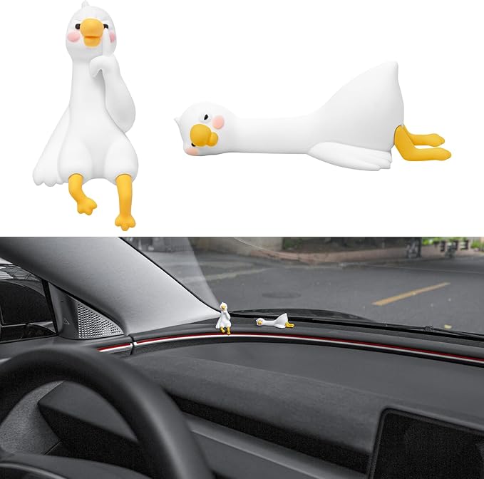 2PCS for Tesla Model Y 2026 Duck Mode Mini Dashboard Decoration Ornament Funny Decors Compatible with 2017-2026 Tesla Modle 3 and New Modle Y Juniper Interior Accessories