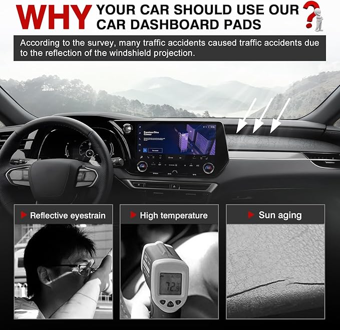 Autorder Dashboard Cover Mat for 2023-2025 2026 Lexus RX350/RX350h/RX450h+/RX500h Accessories Dash Cover Upgrade Velvet Dash Mat Sunshade Glare UV Rays Protector