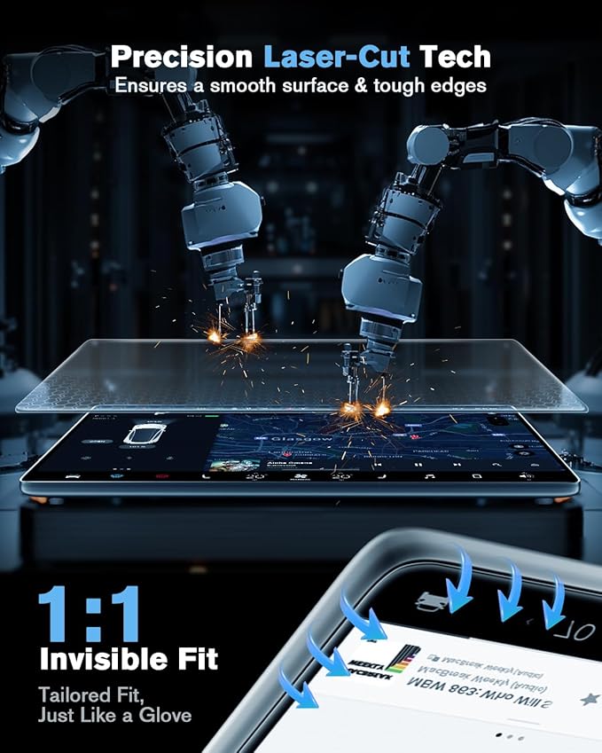 For Tesla Model X (2021~2025)/Model S(2021~2025) Matte Screen Protector - [No More Glare& Fingerprint] - 9H+ Tempered Glass - Upgraded EZ Auto-Alignment Installation Kit Dust& Bubble-Zero