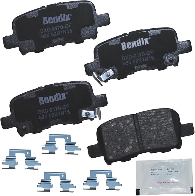 Bendix Priority1 CFC865 Ceramic Rear Brake Pads for Acura MDX 2006-2001, Honda Odyssey 2004-2002, Pilot 2008-2003