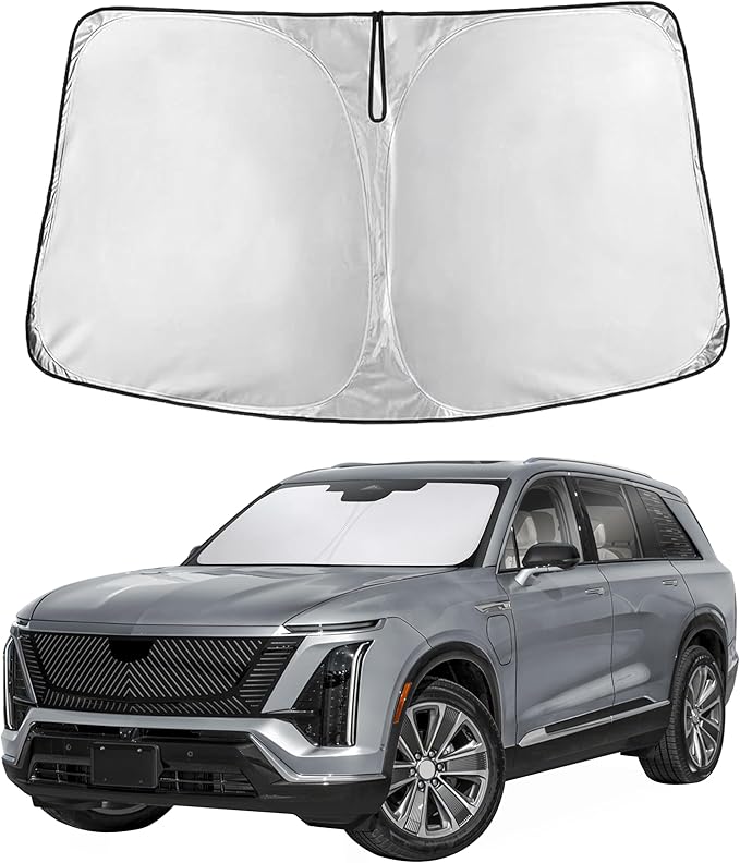 EcoNour Windshield Sunshade Compatible for Cadillac Vistiq 2026, Sun Visor for Front Windshield & Window Sun Shade Cover, UV Heat Blocker & Protector, Car Accessories