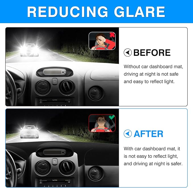 Autorder Dashboard Cover Mat for Mitsubishi Eclipse/Eclipse Spyder/Chrysler Sebring/Dodge Stratus 2000-2005 Accessories Dash Cover Upgrade Flannel Dash Mat Sunshade Glare UV Rays Protector