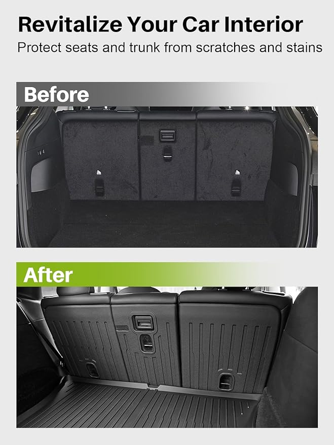 Floor Mats for 2021-2024 Tesla Model Y, 9PCS All Weather Full Set Cargo Liners Accessories, 3D TPE Odorless Trunk Frunk Rear Well Mats Custom for 5-Seater(Not Fit 7Seat & 2025 Juniper)