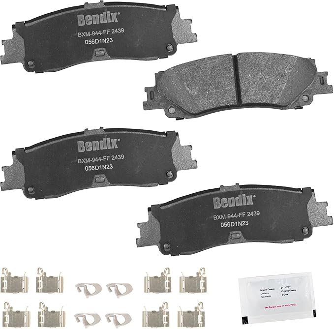 Bendix Priority1 CFM2439 Semi-Metallic Rear Brake Pads for Lexus LX600 2024-2022, Toyota Sequoia 2024-2023, Tundra 2024-2022