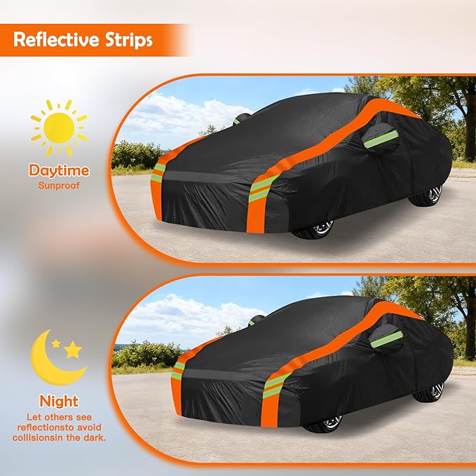 Car Cover for Mazda Miata MX5 1989-2026, Multi-Layer Automobiles Covers Waterproof All Weather with Zipper Door, Sun Rain Snow Dust Protection