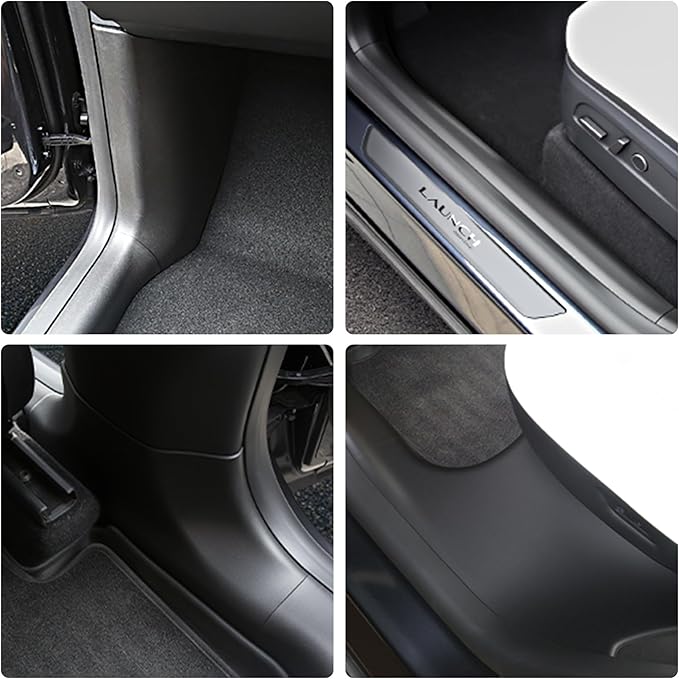 8Pcs Door Sill Protector for Tesla Model Y Juniper 2025 2026 Front and Rear Door Pedal Kick Protection ABS Material Door Entry Guard Anti-Kick Full Protect Door Entry Cover