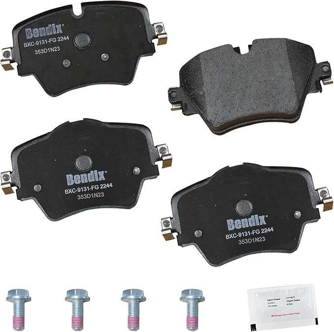 Bendix Priority1 CFC2244 Ceramic Front Brake Pads compatible with BMW X2 2023, X3 2018, X3 2021, X4 2021-2019, Mini Cooper Clubman 2024-2023, Toyota GR Supra 2024-2023