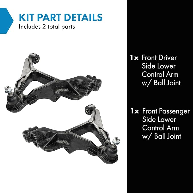 TRQ Front Lower Control Arm with Ball Joint Set Compatible with 2011-2019 Chevrolet Silverado 2500 HD Silverado 3500 HD GMC Sierra 2500 HD Sierra 3500 HD