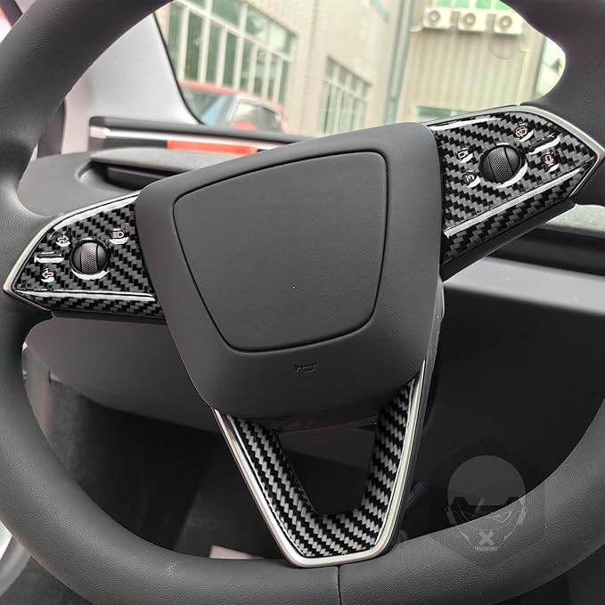Carbon Fiber Stickers Media Panel Sticker Car Interior Decoration Compatible with Tesla Model 3 2024 2025 Accessories Decorative Stickers Suit