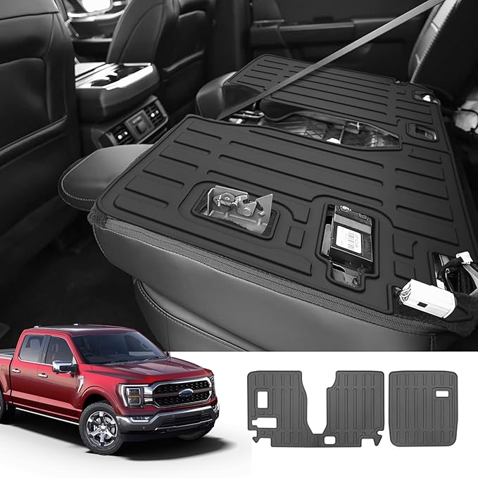 Custom for 2015-2026 Ford F-150 SuperCrew/2017-2026 F250 Crew Cab Rear Seat Backrest Mat All Weather TPE Protection Mat Accessories (for 2015-2026 Ford F-150)