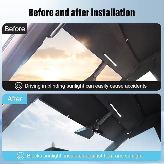 2026 Upgraded Cybertruck Roof Sunshade Heat-Insulating, UV-Protective, Nano-Reflective Interior Accessories for Tesla Cybertruck 2024-2026 (2PCS)