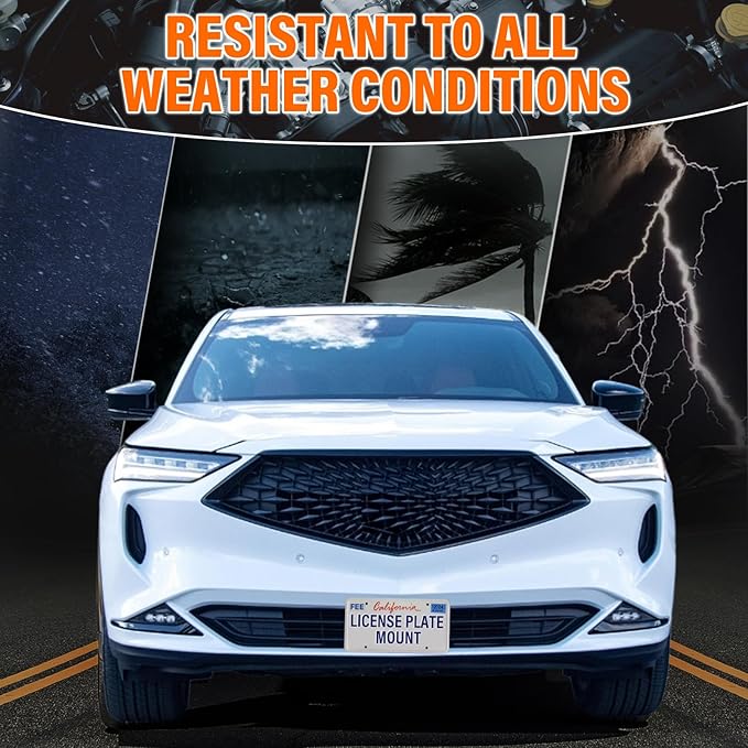 Front License Plate Holder No-Drill License Plate Bracket Mount Anti-Theft Frame Replacement Frames Compatible with All new Acura Integra (DE),Install in Seconds