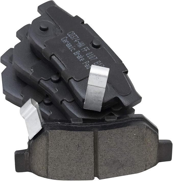 TRQ Rear Brake Pads Ceramic Hardware Compatible with 1990-2001 Acura Integra 1988-2000 Honda Civic 1993-1997 Civic del Sol 1990-1991 CRX 1985-1991 Prelude