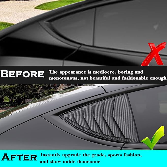 YHCDSEA for Model Y Side Window Louver Cover Sport Style for Tesla Model Y 2021 2022 2023 2024 2025 2026 Accessories (Matt Carbon Fiber Pattern)