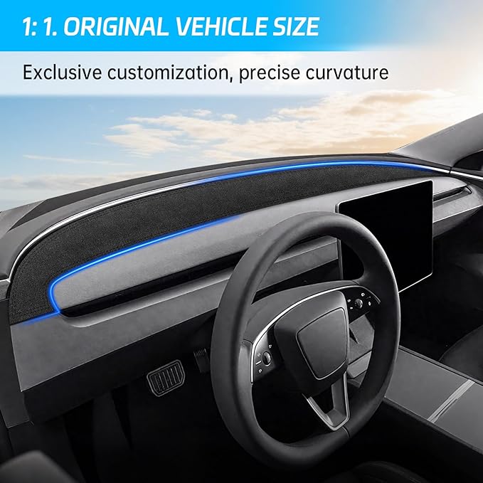 MASHA Dashboard Cover for Tesla Model Y Juniper 2025-2026,Flannel Dashboard Pad Dash Mat Compatible with New Tesla Model Y Juniper Dashboard Decorative Interior Auto Accessories