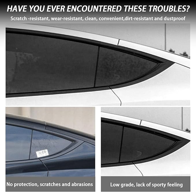 for Model Y Side Window Louver Cover Sport Style for Tesla Model Y 2021 2022 2023 2024 2025 Juniper Accessories 2Pcs(Glossy Black)