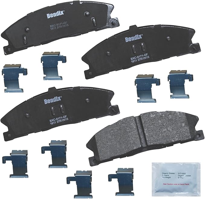 Bendix Priority1 CFC1611 Ceramic Front Brake Pads for Ford Explorer 2013-2012, Flex 2012, Flex 2017, Taurus 2016-2013, Lincoln MKS 2014
