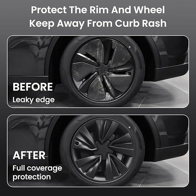 Model Y Wheel Covers 19 inch Juniper Crossflow 2025 2026,19" Hurricane Matte Black Wheel Hubcaps Compatible with Tesla Model Y Accessories 2025 2026 (Refreshed Juniper Only 4PCS)