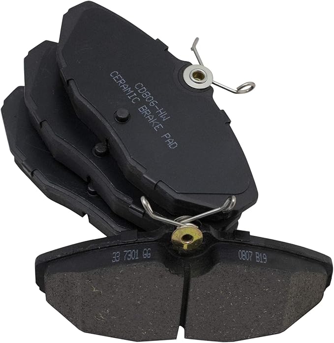 TRQ Rear Ceramic Brake Pad Set Includes Contact Point Grease and Hardware Compatible with 00-06 Lincoln LS 00-06 Jaguar S-Type 04-05 XJ8 04 Vanden Plas 02-05 Ford Thunderbird
